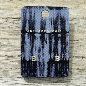 New Anthropology Paved Initial “B” Stud Earrings